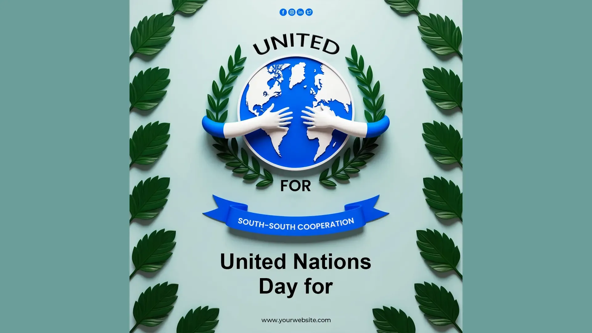 United Nations Day for South-South Cooperation Editable Instagram Post image